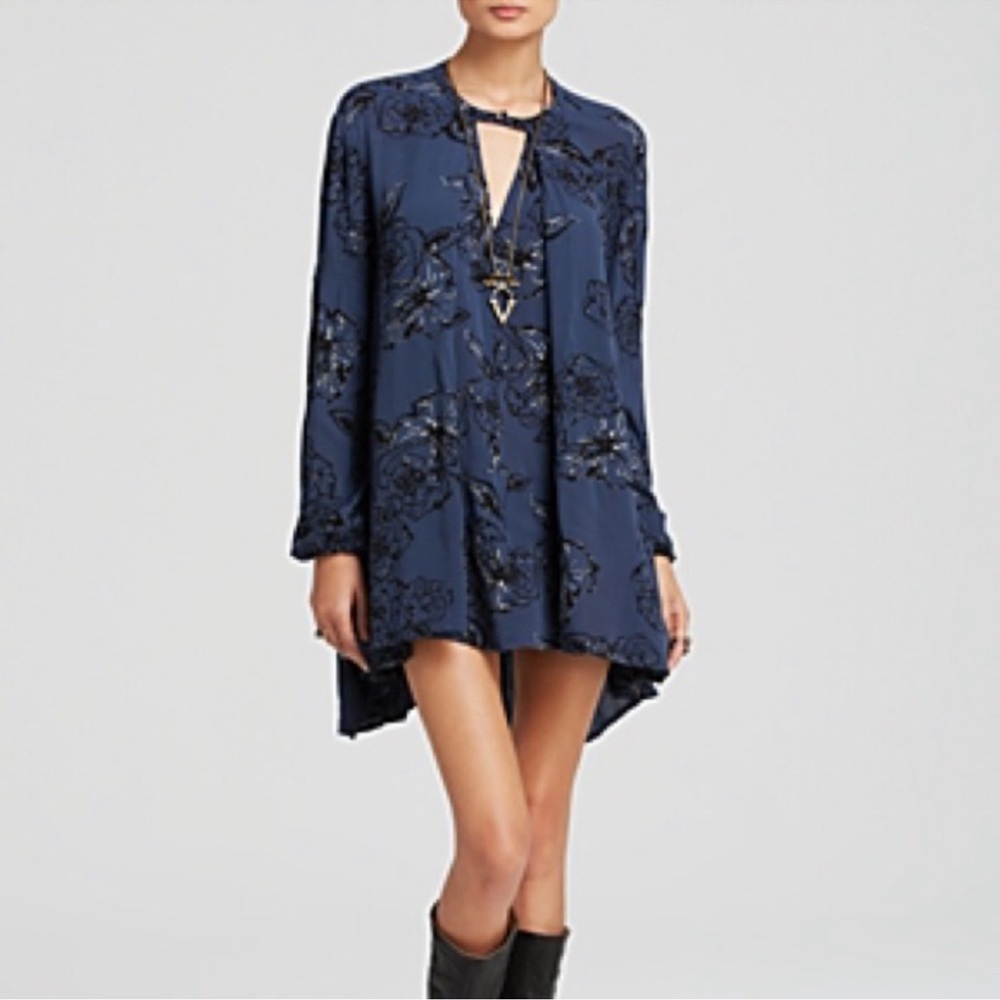 Free People Tree Swing Long Sleeve Tunic Floral Print
